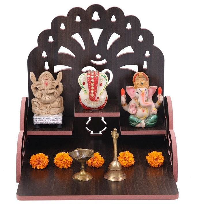 Wooden Temple for Home & Office, Light Weight Puja Mandir