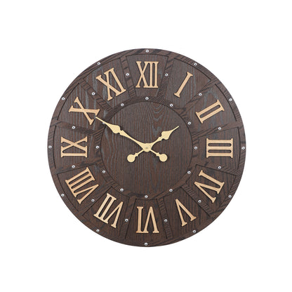 wc6 Vintage-Inspired Rustic Wooden Wall Clock