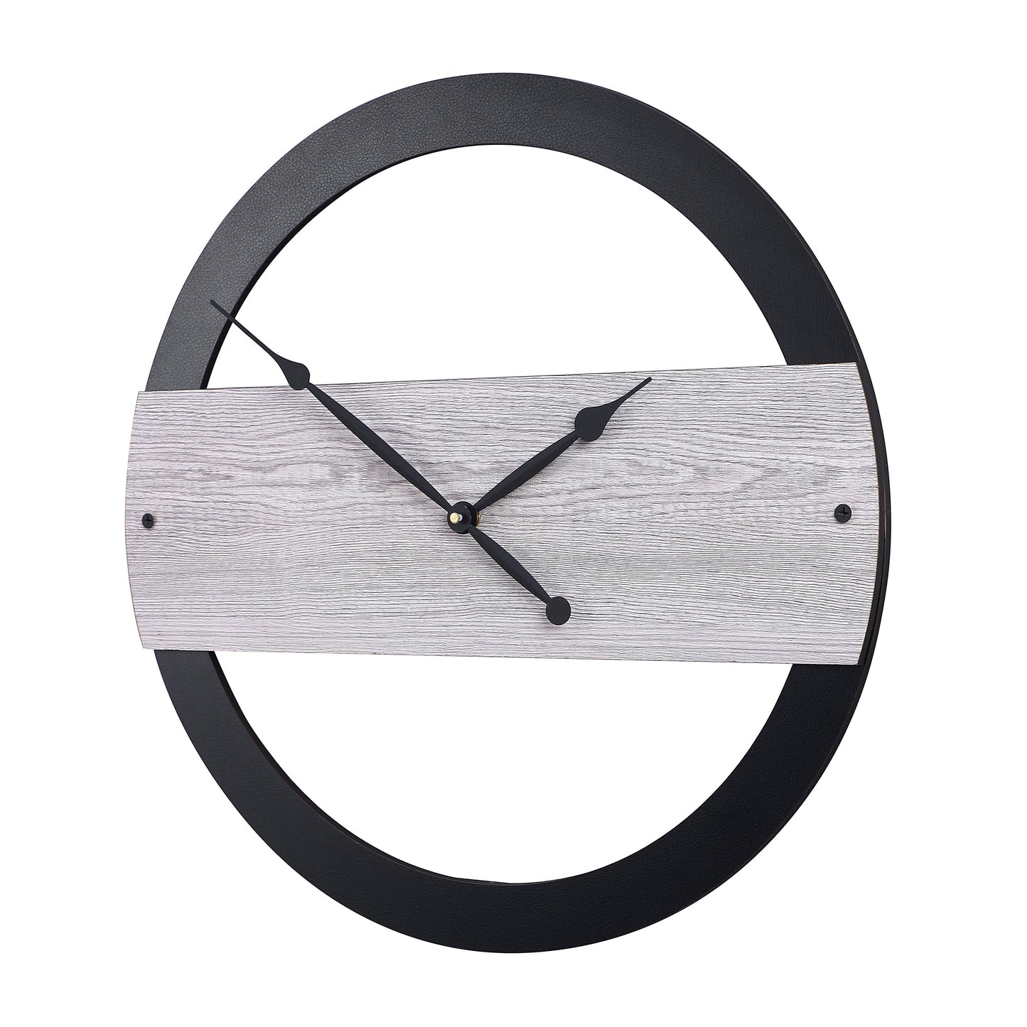 wc20 Brown Quartz Black Modern Wall Clock, For Home And Office