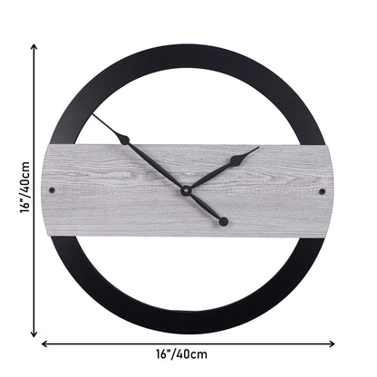 wc20 Brown Quartz Black Modern Wall Clock, For Home And Office