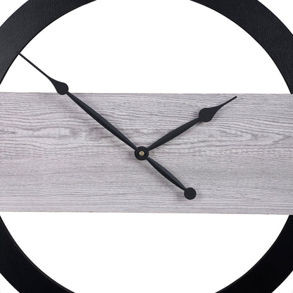 wc20 Brown Quartz Black Modern Wall Clock, For Home And Office