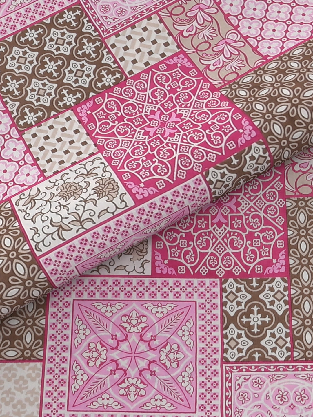 pp701 100% Pure Organic Cotton Fabric Jaipuri Hand Block Printed Jumbo King Size Double Bedsheet with 2 Pillow Covers, 240 TC II