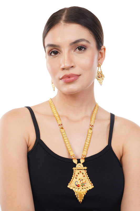 014 1Gm Gold Plated Jewellery Set For Women