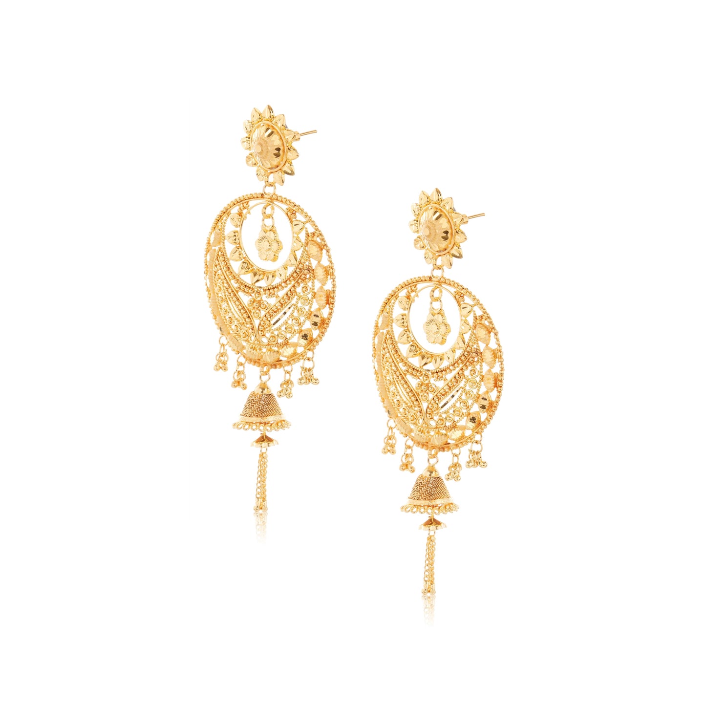 032 Sun and Moon 1Gm Gold Earrings