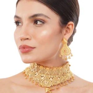 1Gm Gold Choker Necklace and Earring Set