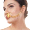 1Gm Gold Nose Ring with Long Chain