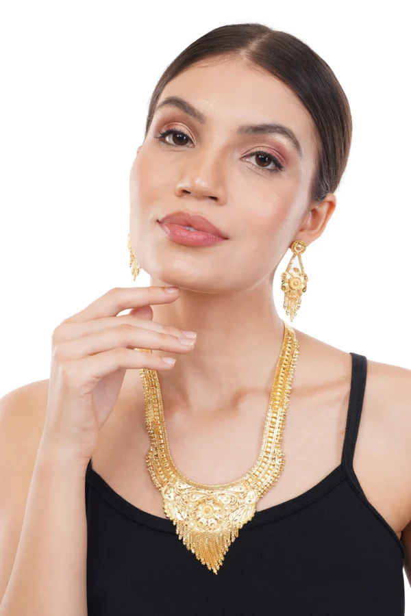 1Gm Gold Rani Haar Necklace and Earring Set