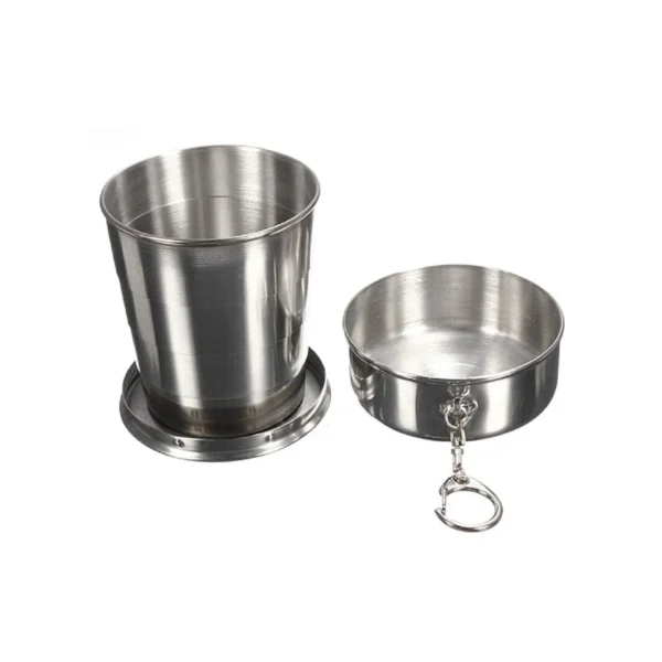 2 In 1 Camping Folding Cup With Keychain