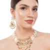 Gold Plated Freshwater Pearl and Crystal Necklace set