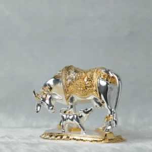 Gold and Silver plated Kamdhenu cow calf