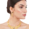 Intricate 1Gm Gold Necklace and Earring Set