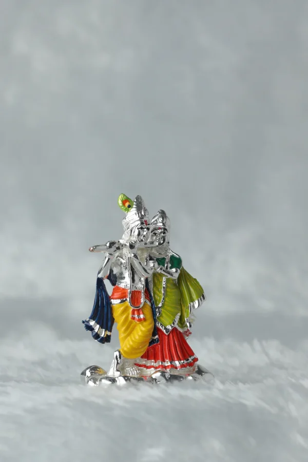 Silver Coated Radha Krishna Ji