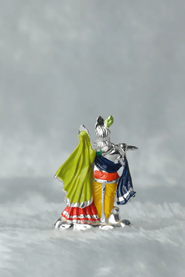 Silver Coated Radha Krishna Ji