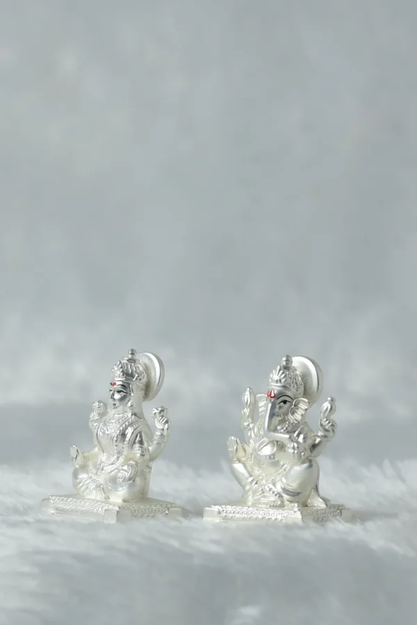 Silver Plated Laxmi Ganesh Ji Pair