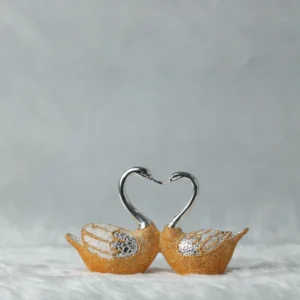 gold and silver plated love birds