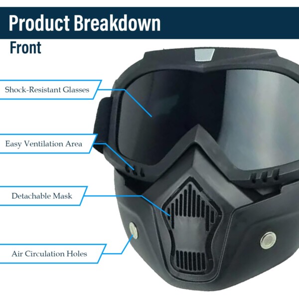 BLACK MOTERCYCLE MASK